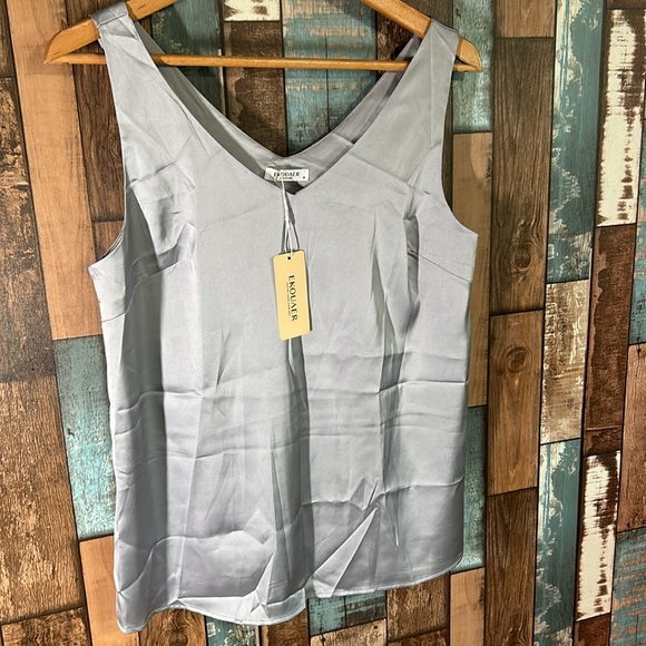 EKouaer Medium silver tank blouse - Picture 4 of 10